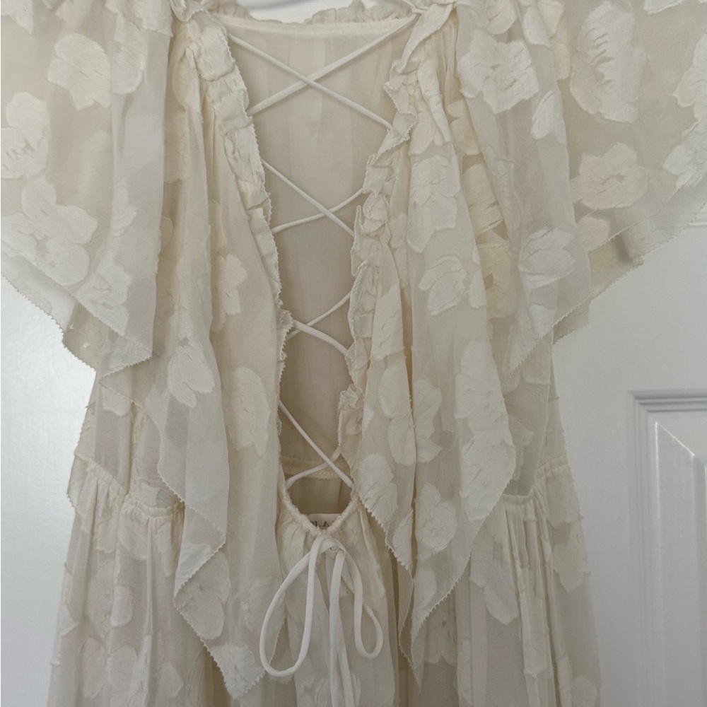 Ulla Johnson Mildred Floral Fil Coupé Ruffled Silk-Cotton Dress - Picture 5 of 9